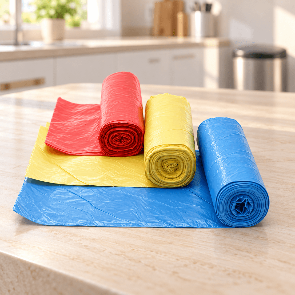Túi Rác 3 Màu Size Trung 1kg, Túi Đựng Rác Gia Đình Đa Năng