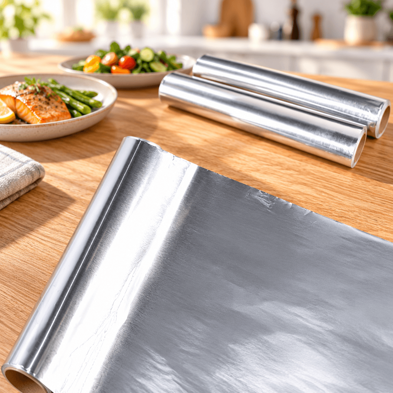 Cuộn Giấy Bạc 5m, Giấy Bạc Bọc Nướng Bảo Quản Thực Phẩm
