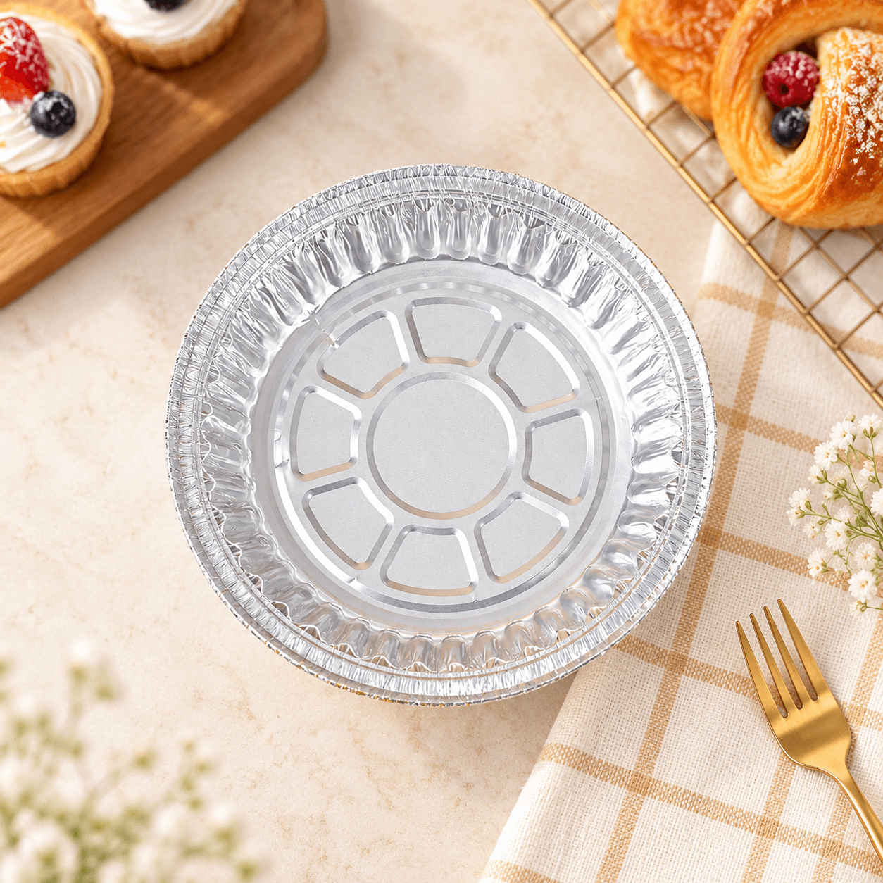 Dĩa Bạc Nồi Chiên Không Dầu 18cm, Khay Giấy Bạc Lót Nồi Chiên