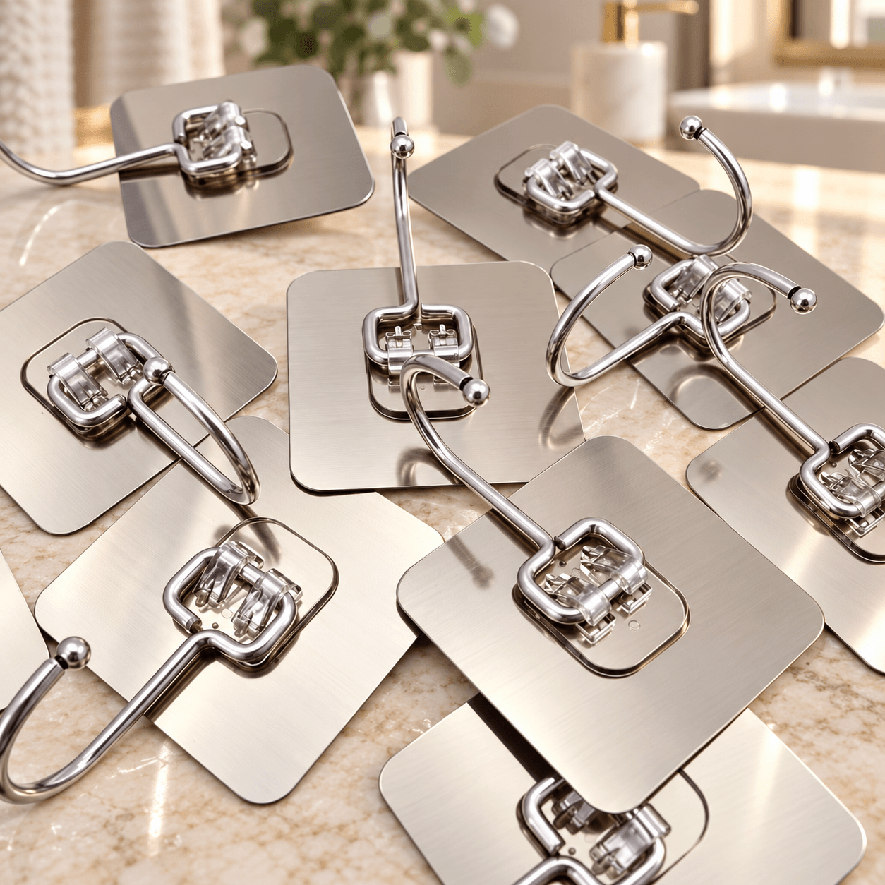 Miếng Dán Tường Móc Inox, Miếng Dán Thay Thế Cho Móc Treo Đồ