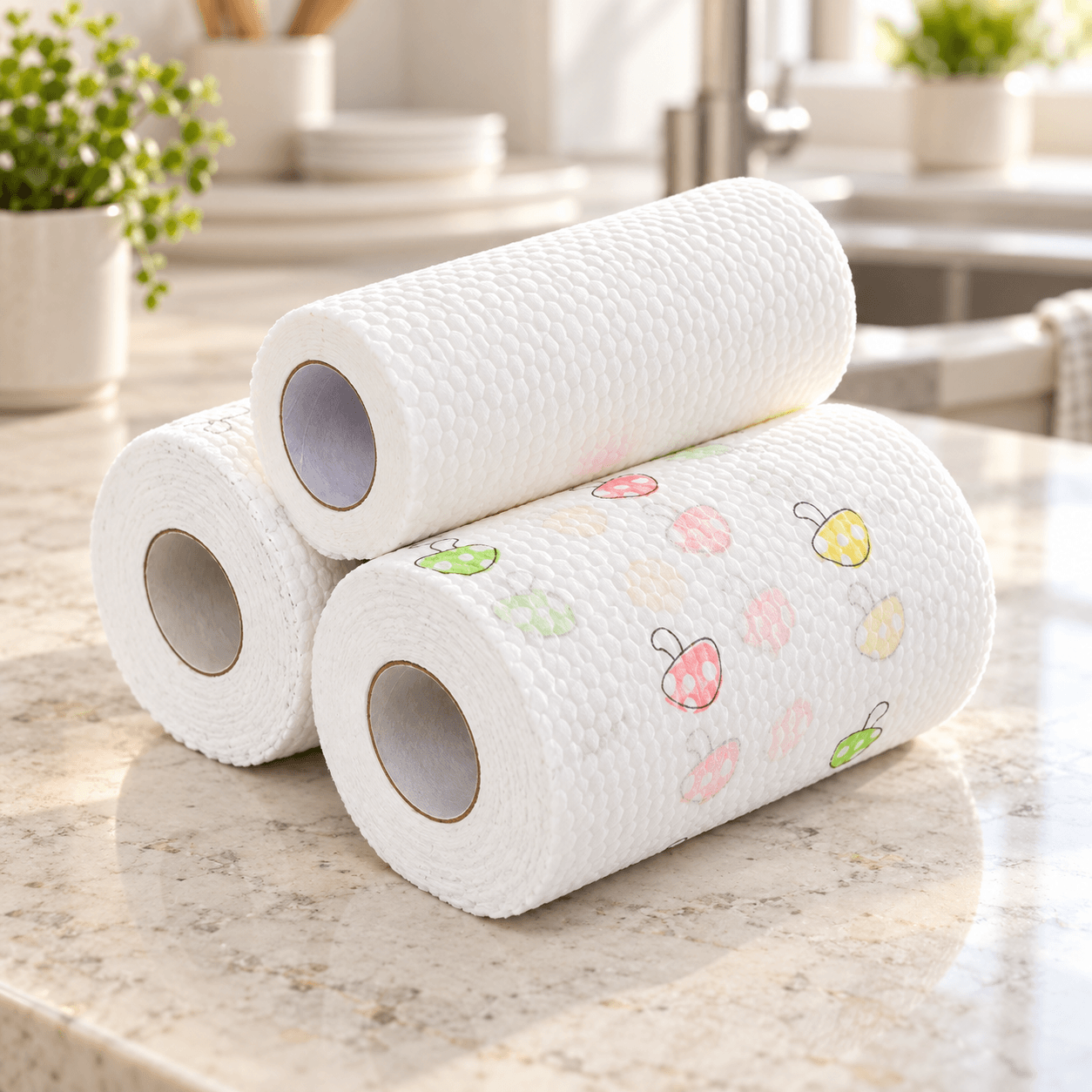 Cuộn Giấy Lau Bếp Đa Năng 20cm 40 Tờ, Giấy Lau Dầu Mỡ Nhà Bếp