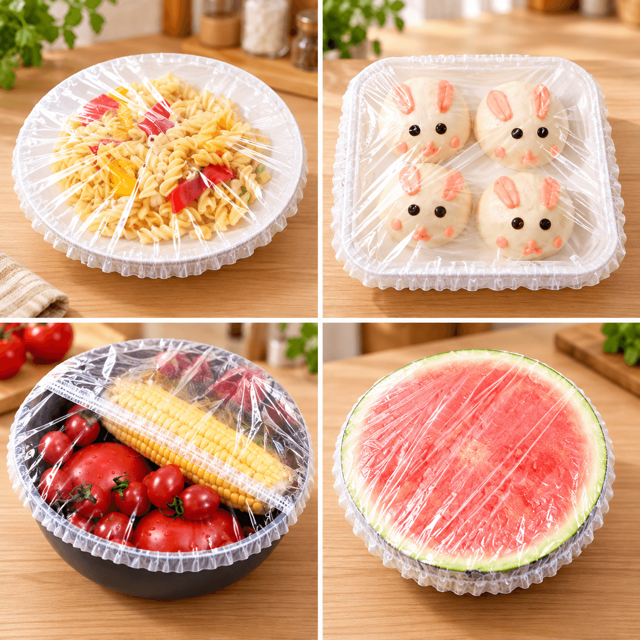Set 100 Túi Màng Bọc Thực Phẩm Hình Gấu POPPULAR, Túi Bảo Quản Thực Phẩm Tiện Lợi