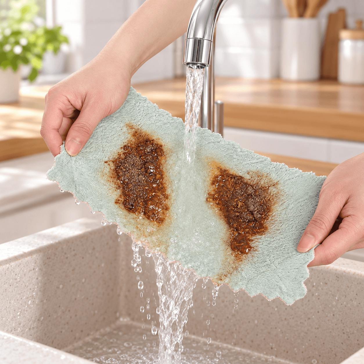 Khăn Rửa Chén Đa Năng, Khăn Lau Bếp Làm Sạch Tiện Lợi