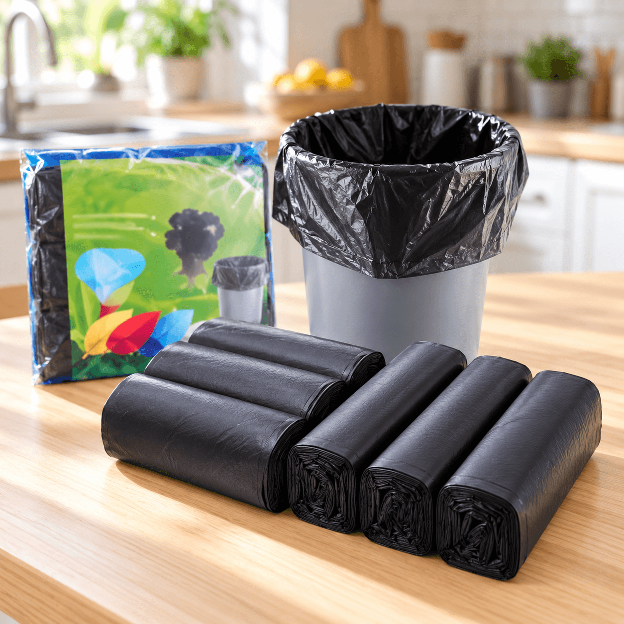 Túi Rác Màu Đen Size Trung 1kg, Túi Đựng Rác Gia Đình Tiện Lợi