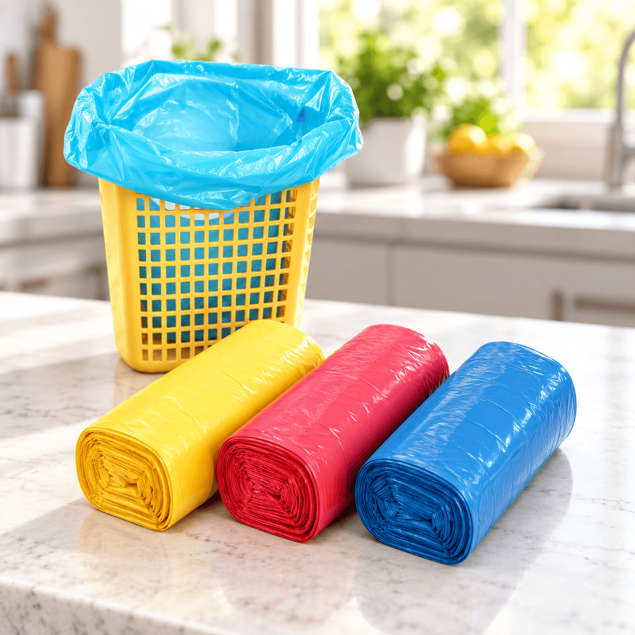 Túi Rác 3 Màu Size Trung 1kg, Túi Đựng Rác Gia Đình Đa Năng