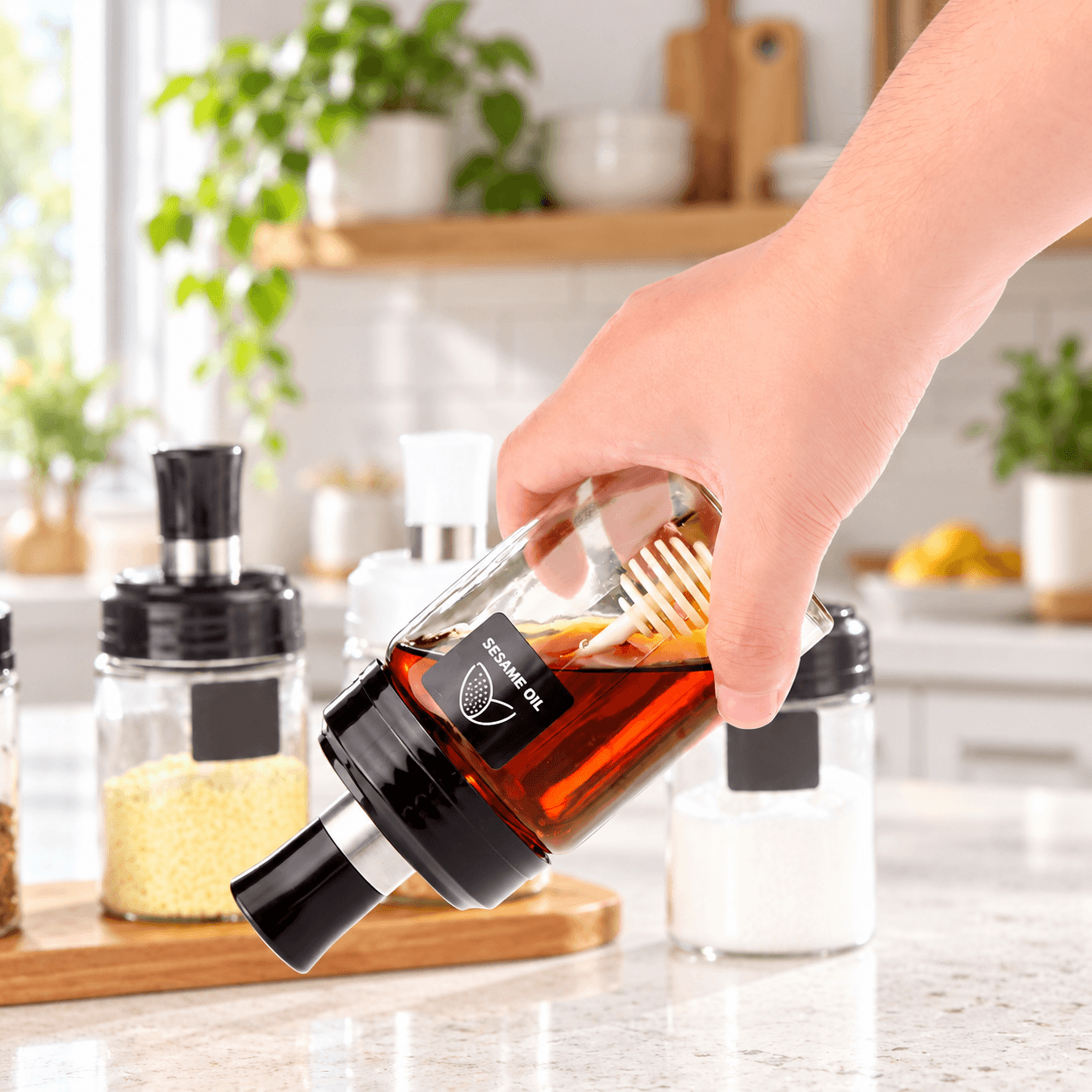 Lọ Đựng Gia Vị Kèm Muỗng, Hũ Gia Vị Nhà Bếp Tiện Lợi