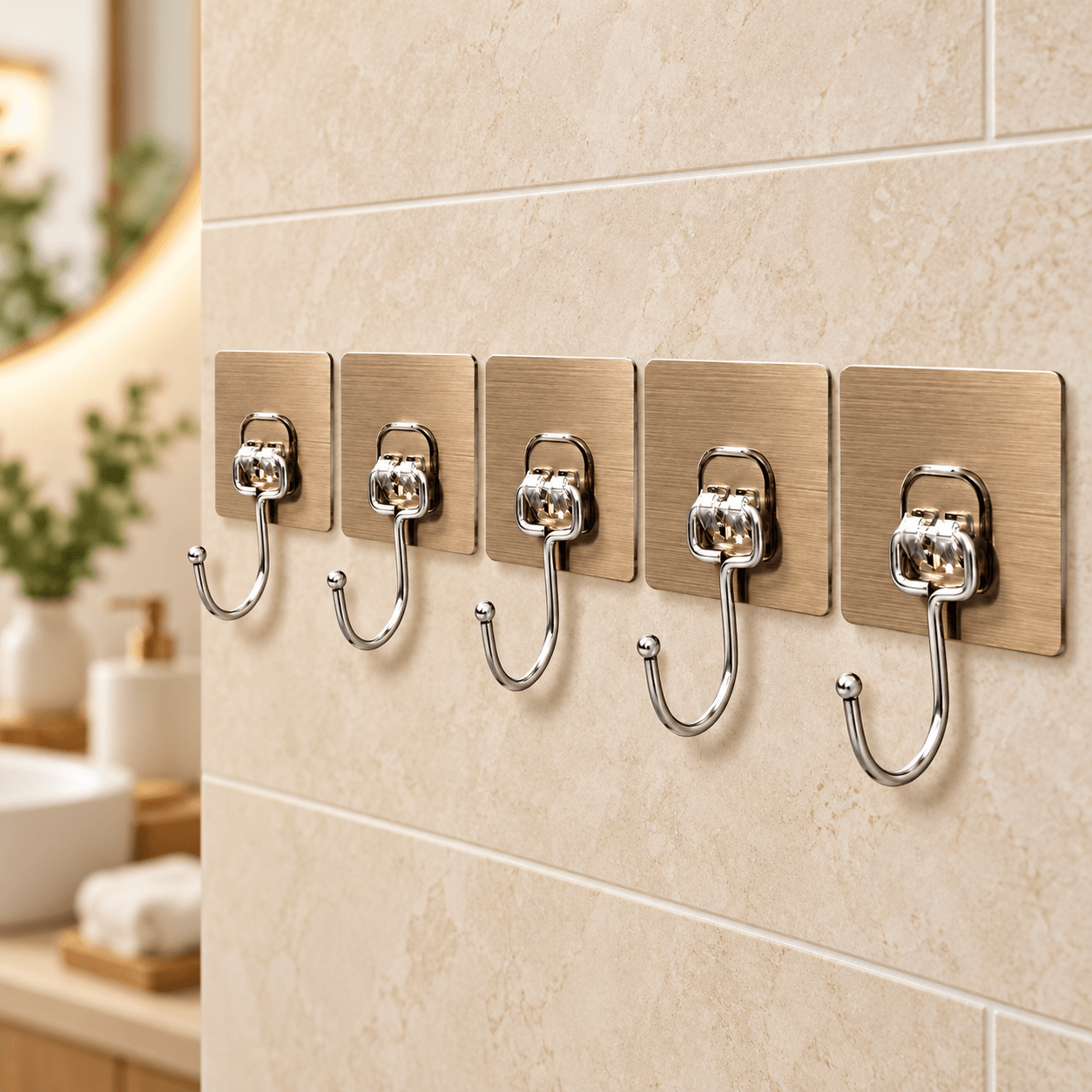 Miếng Dán Tường Móc Inox, Miếng Dán Thay Thế Cho Móc Treo Đồ