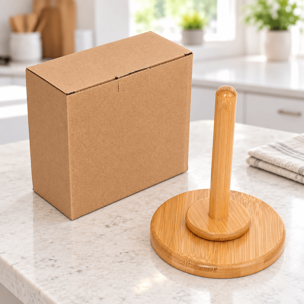 Cọc Gỗ Để Giấy Cuộn 30cm, Giá Treo Giấy Cuộn Nhà Bếp Tiện LợI