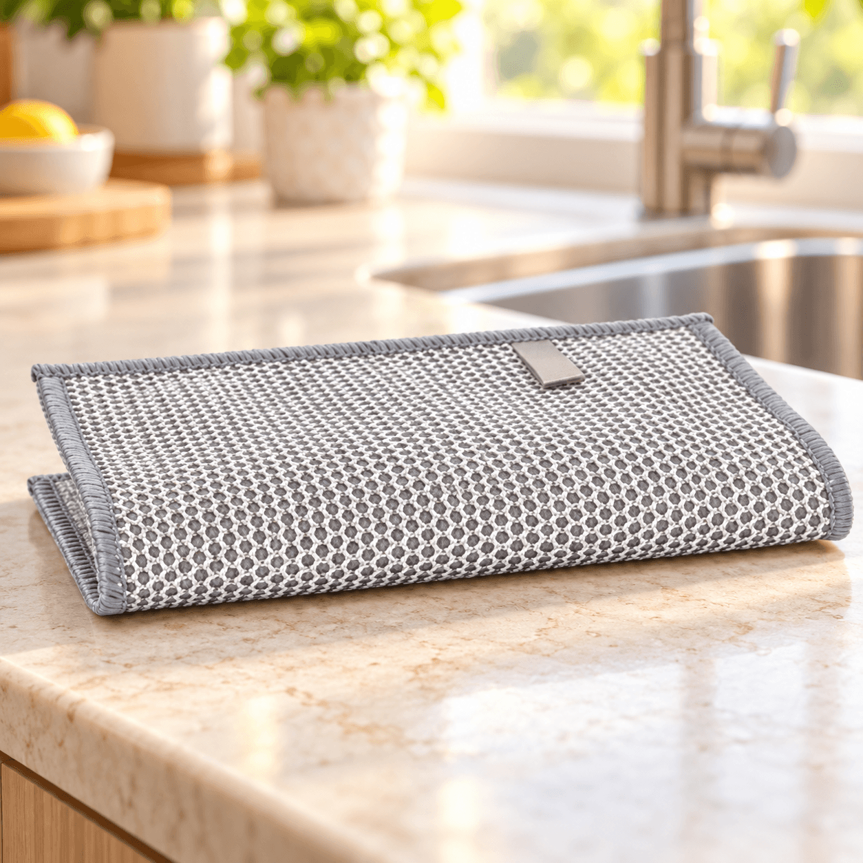 Khăn Rửa Chén 2 Lớp Kim Cương 20x20cm, Khăn Lau Bếp Đa Năng
