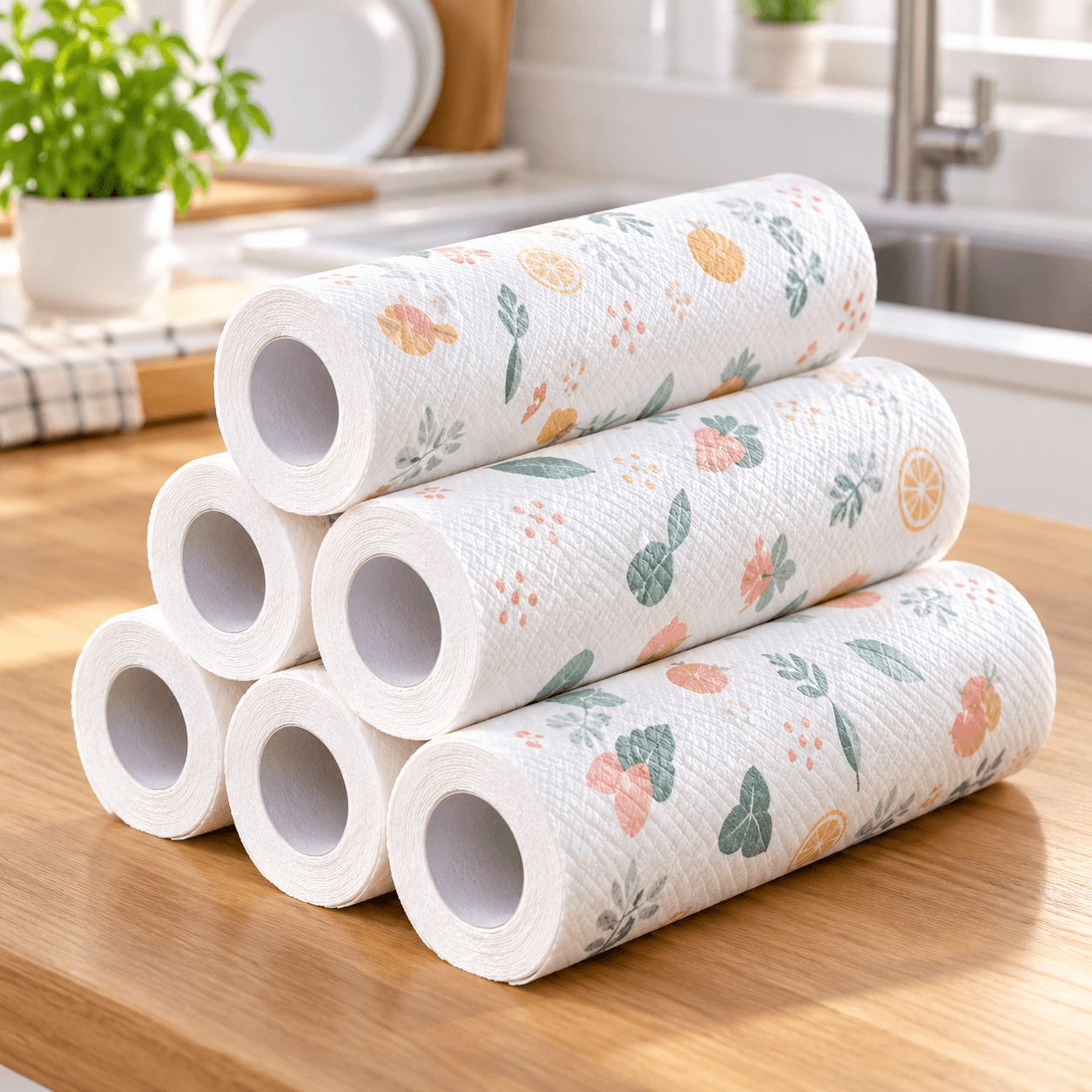 Cuộn Giấy Lau Bếp Đa Năng 20cm 40 Tờ, Giấy Lau Dầu Mỡ Nhà Bếp