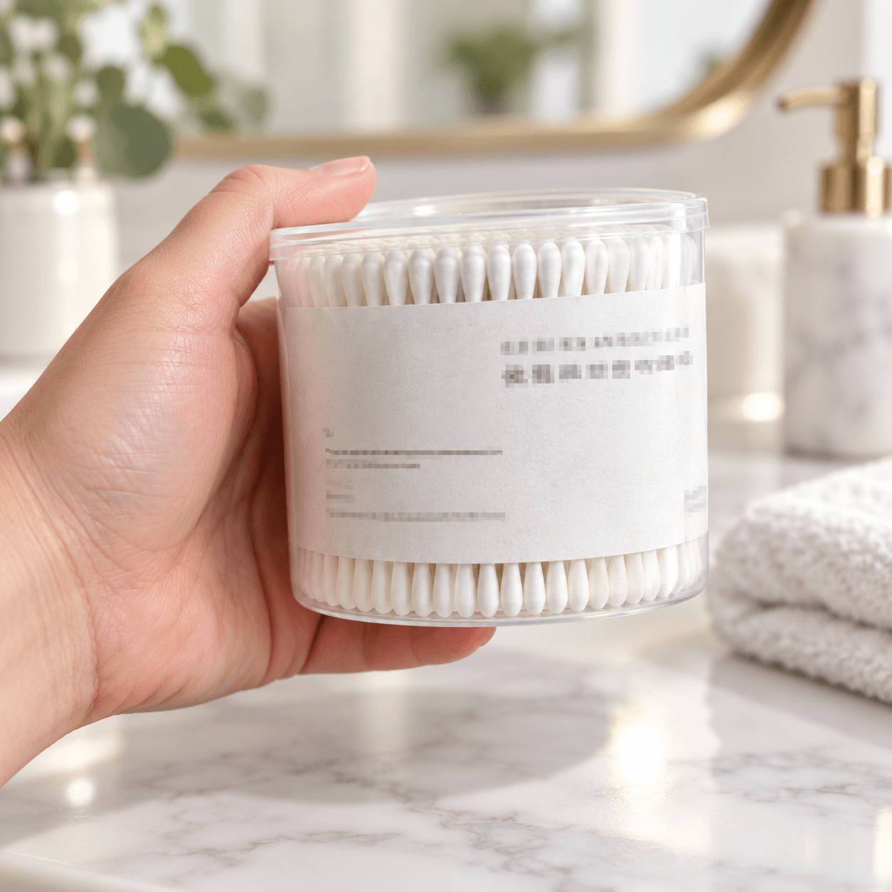 Hộp 500 Tăm Bông Que Gỗ 125g, Tăm Bông Vệ Sinh Đa Năng