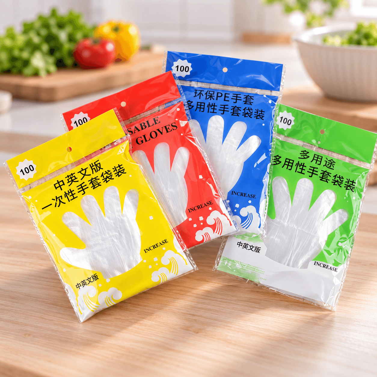Bịch 100 Găng Tay Nilon, Găng Tay Dùng Một Lần Đa Năng