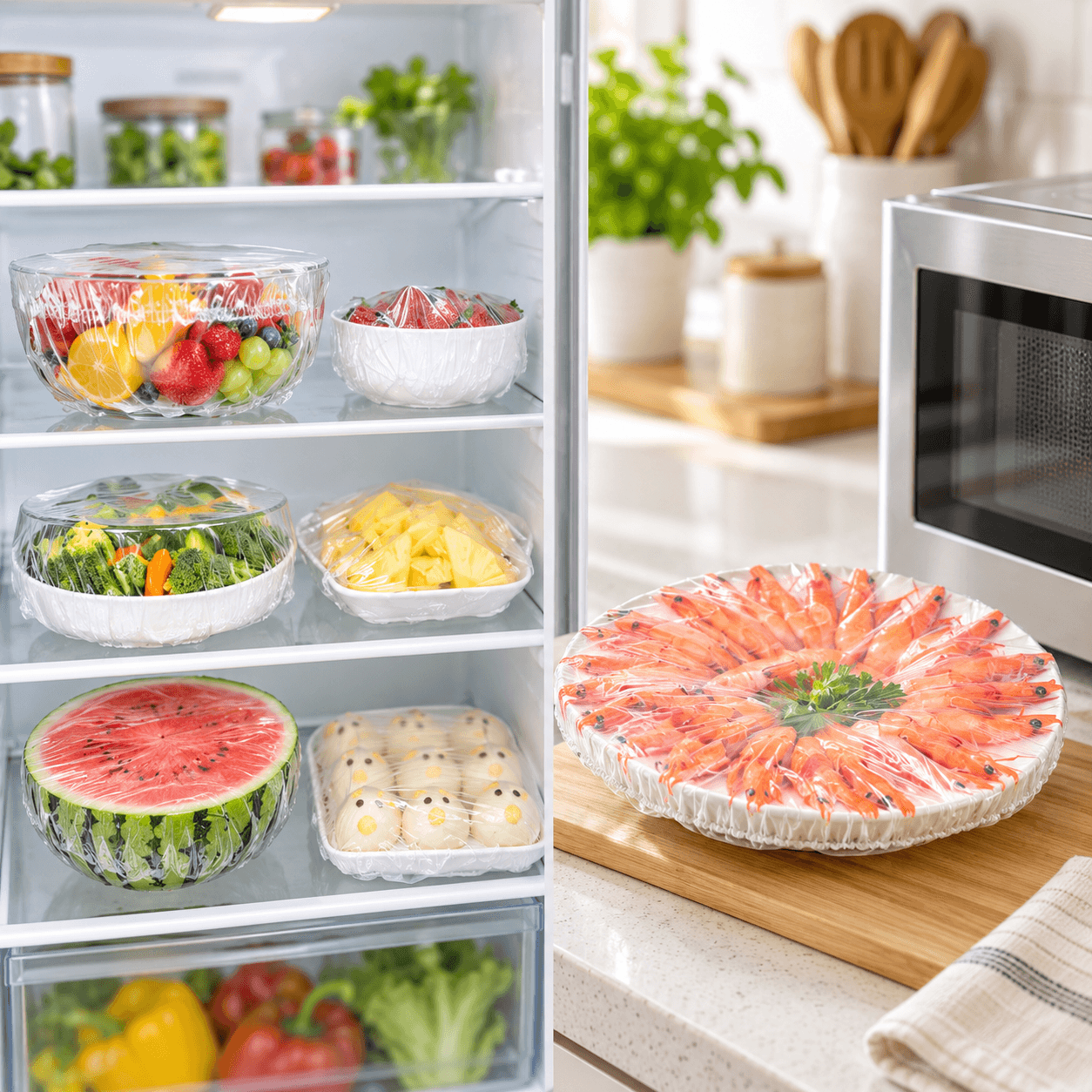 Set 100 Túi Màng Bọc Thực Phẩm Hình Gấu POPPULAR, Túi Bảo Quản Thực Phẩm Tiện Lợi