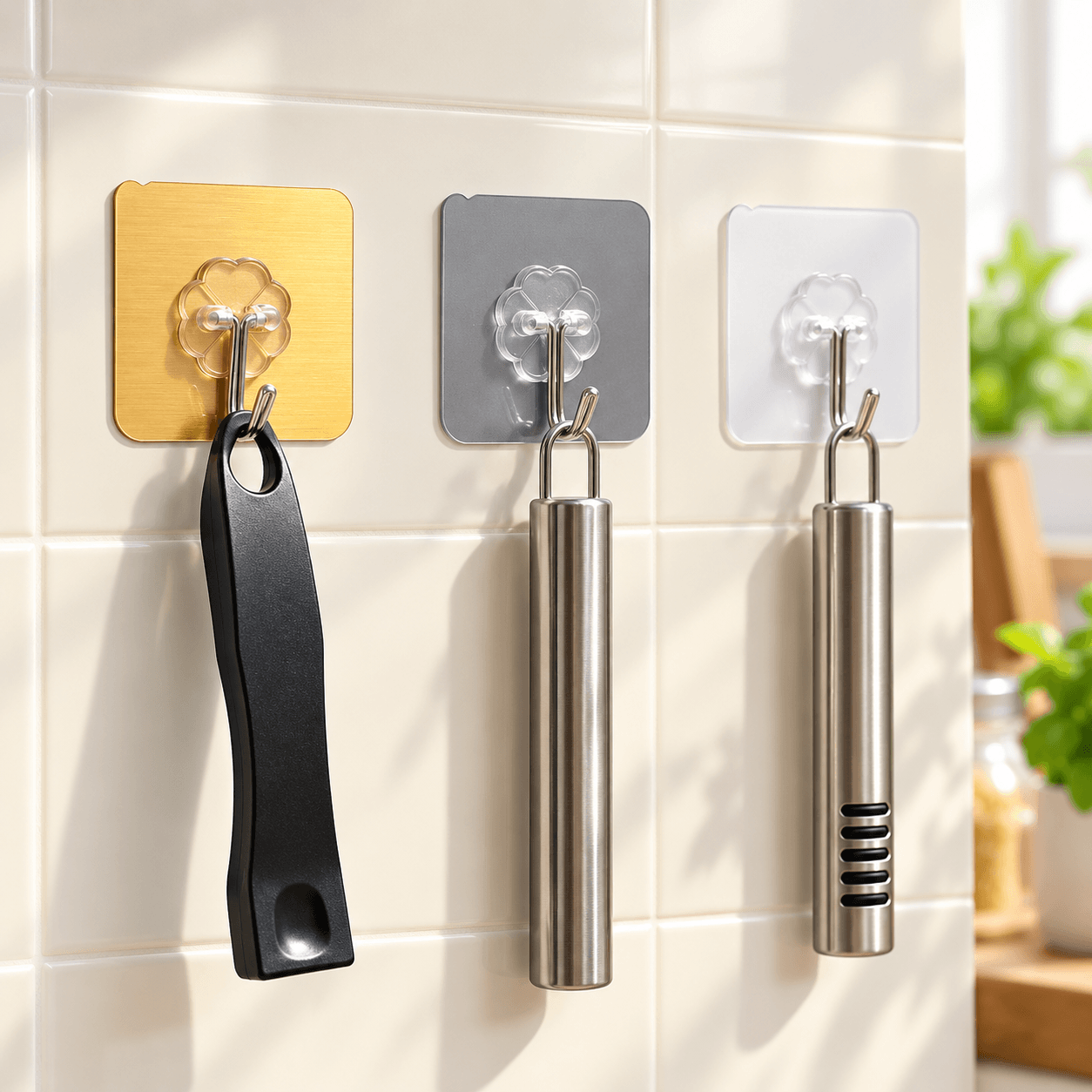 Móc Dán Tường Đa Năng, Móc Treo Đồ Không Khoan Tường Tiện Lợi