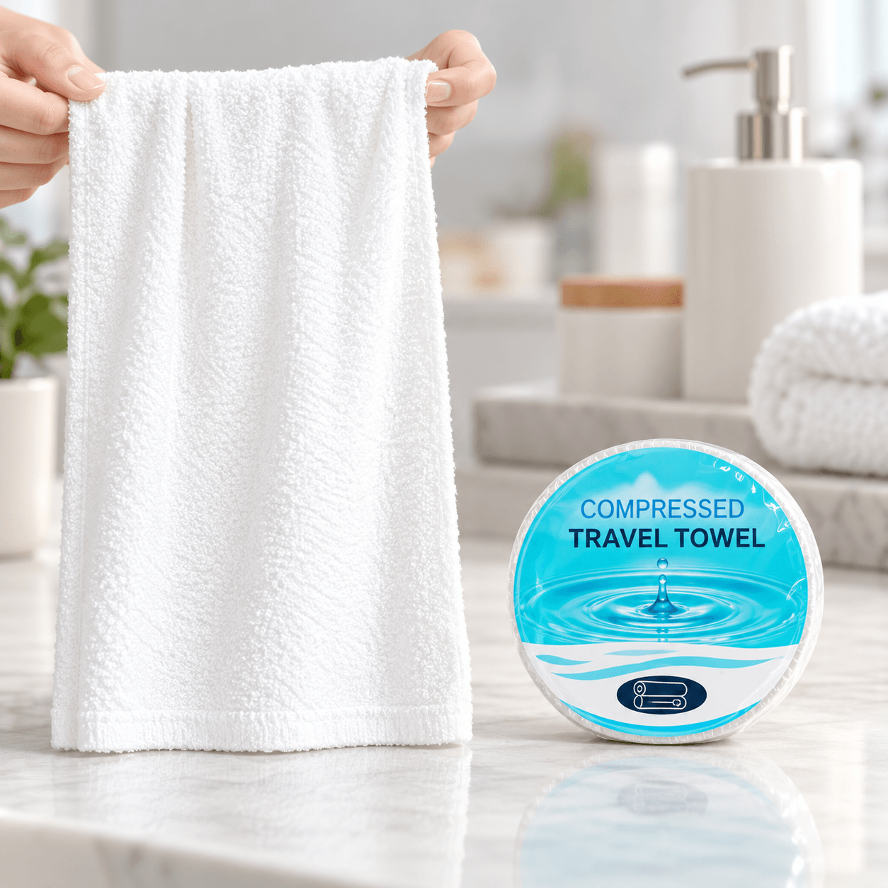 Khăn Tắm Nén 30x60cm, Khăn Nén Du Lịch Nhỏ Gọn Tiện Lợi