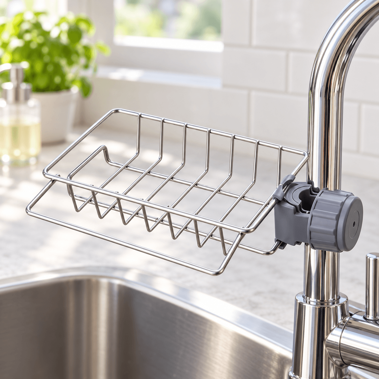 Rổ Treo Vòi Nước Inox RTVN, Rổ Đựng Đồ Bồn Rửa Chén Tiện Lợi