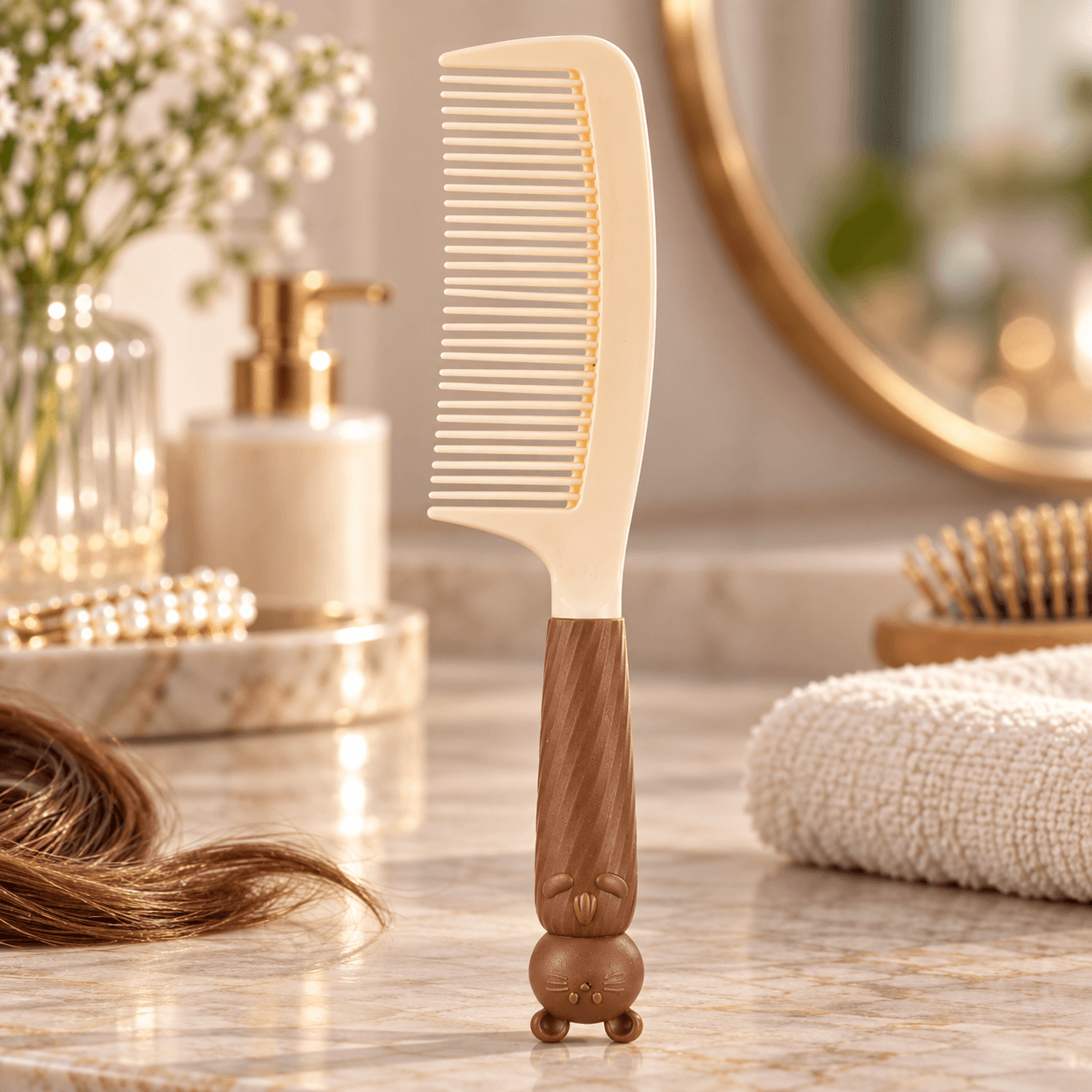 Bộ Lược Gấu 4 Món, Bộ Lược Chải Tóc Tạo Kiểu Tiện Lợi