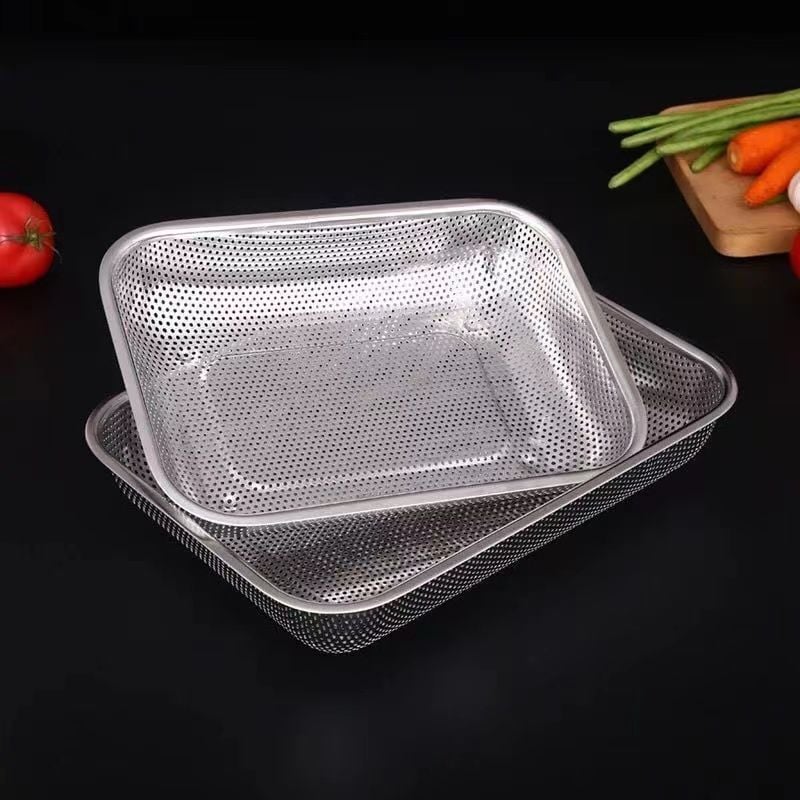 Rổ Vo Gạo Chữ Nhật 36x27cm, Rổ Rửa Gạo Rau Củ Nhà Bếp