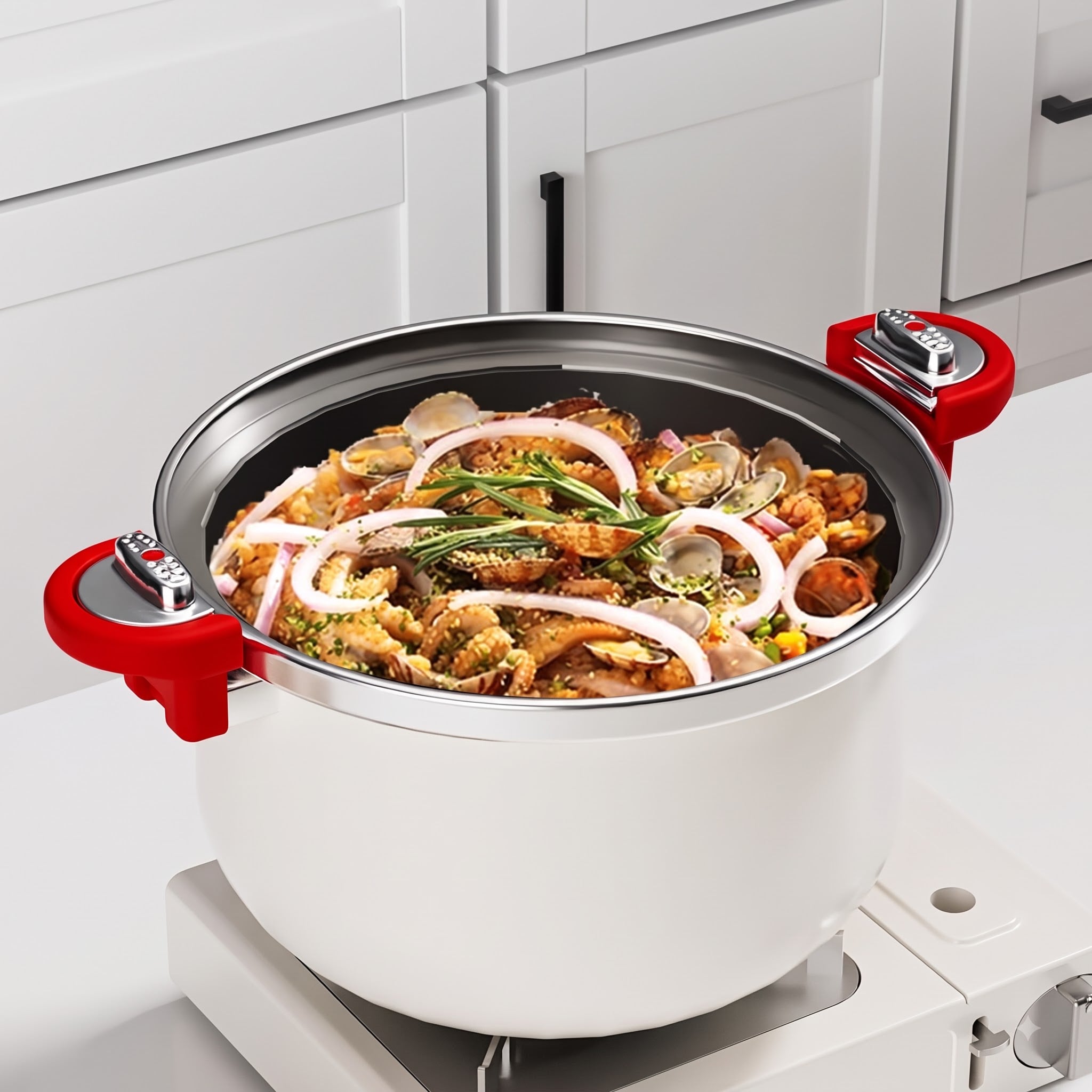 Nồi Áp Suất Chef Han Titanium Crystal Cao Cấp, Nồi Hầm Đa Năng Nấu Nhanh Tiện Lợi
