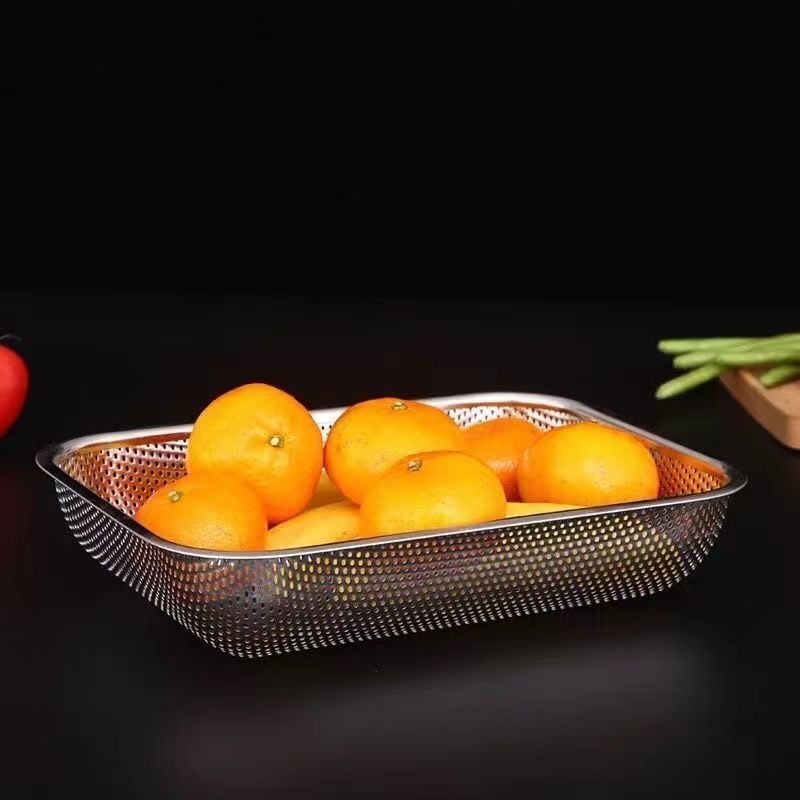Rổ Vo Gạo Chữ Nhật 36x27cm, Rổ Rửa Gạo Rau Củ Nhà Bếp