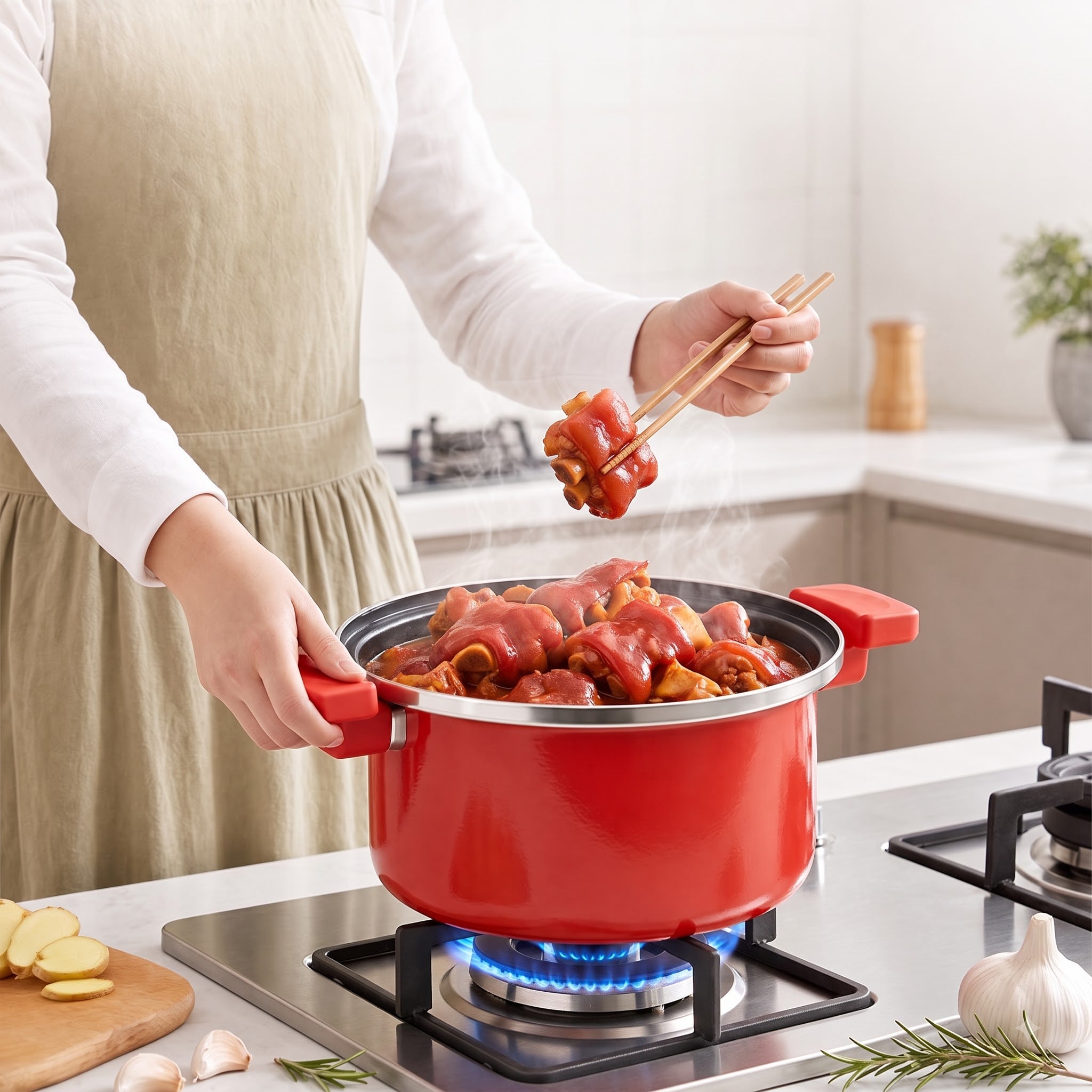 Nồi Áp Suất Chef Han Red Velvet Cao Cấp, Nồi Hầm Đa Năng Nấu Nhanh Tiện Lợi