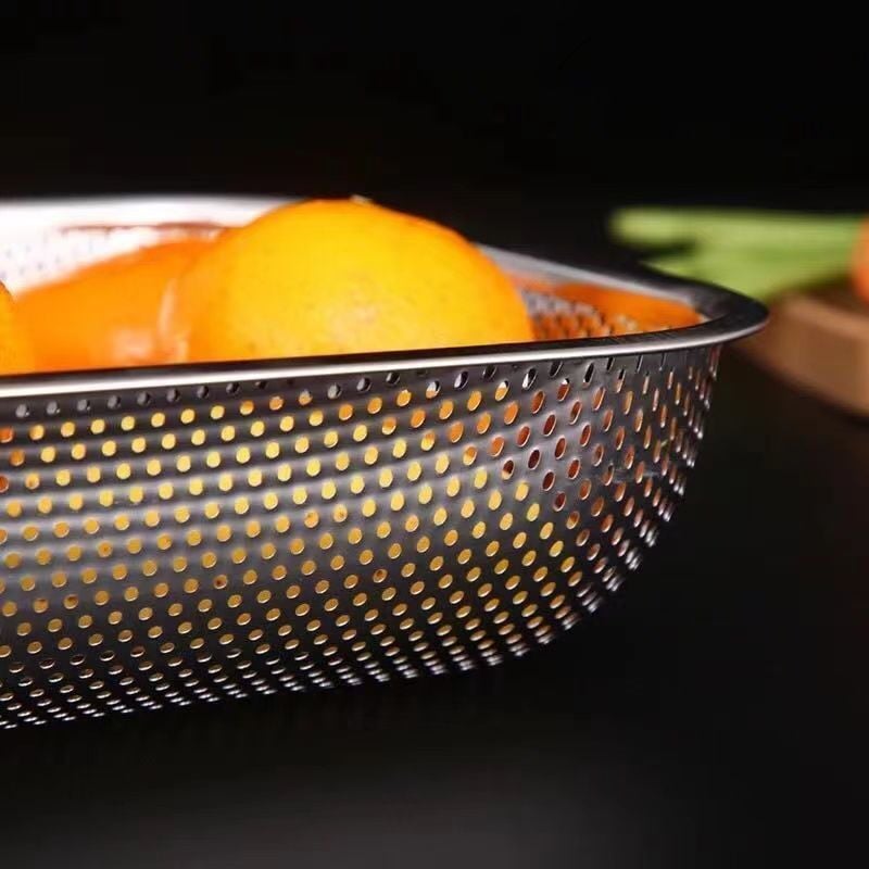 Rổ Vo Gạo Chữ Nhật 36x27cm, Rổ Rửa Gạo Rau Củ Nhà Bếp