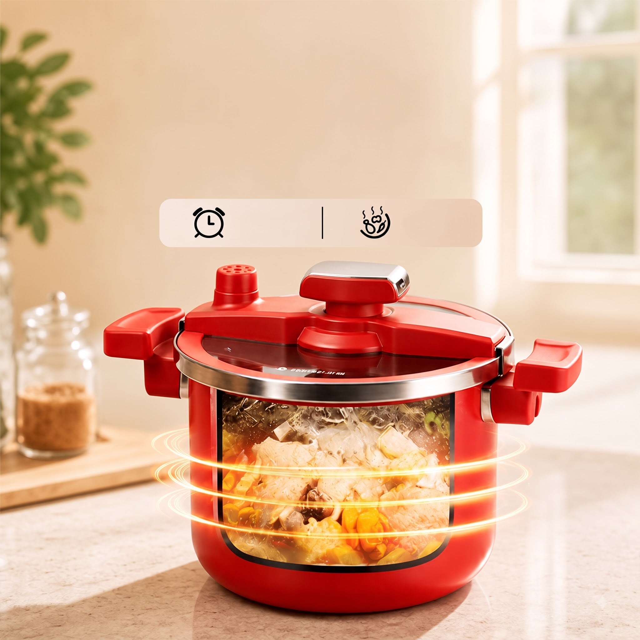 Nồi Áp Suất Chef Han Red Velvet Cao Cấp, Nồi Hầm Đa Năng Nấu Nhanh Tiện Lợi