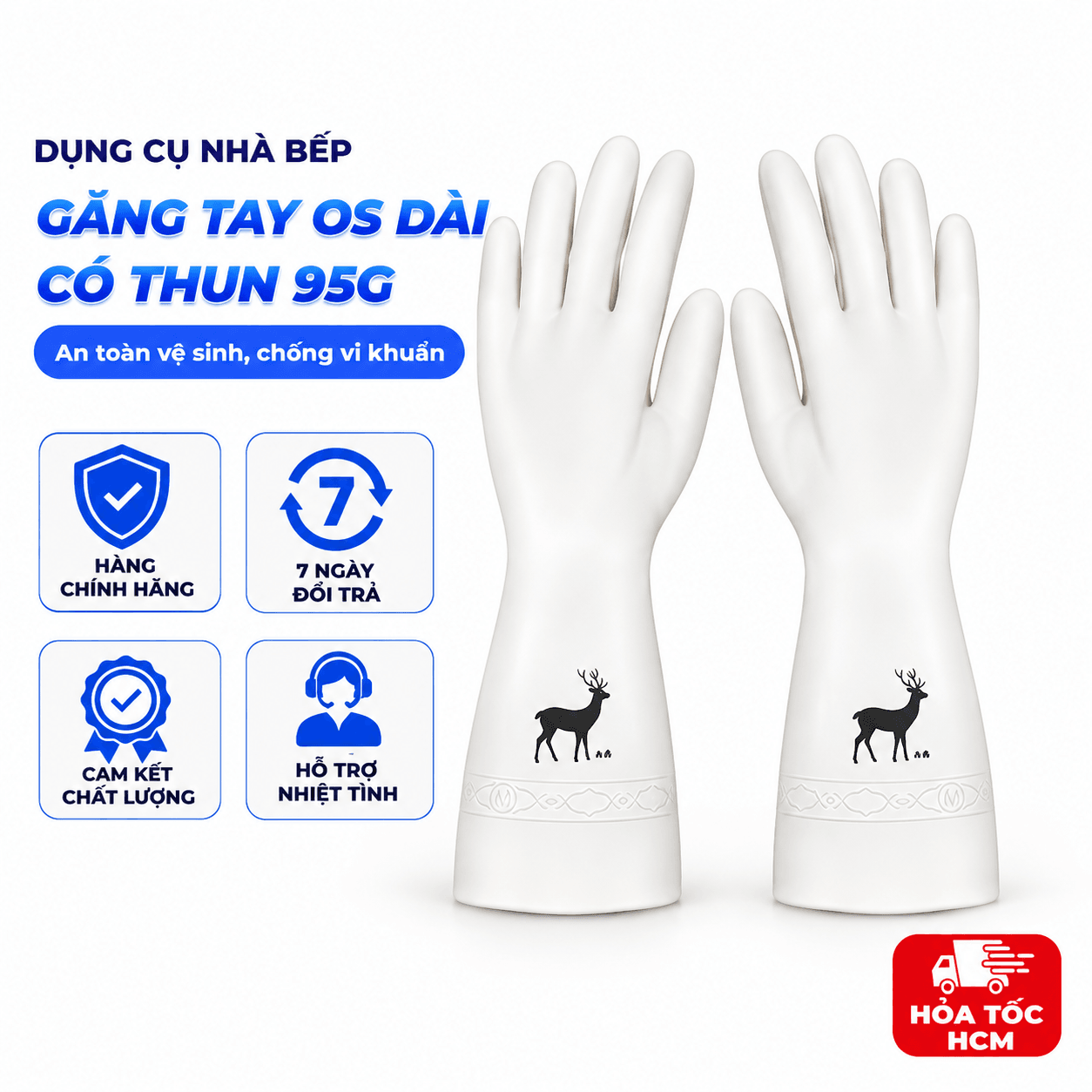 Găng Tay OS Dài Có Thun 95g, Loại 1, Găng Tay Gia Dụng Bảo Vệ Tay