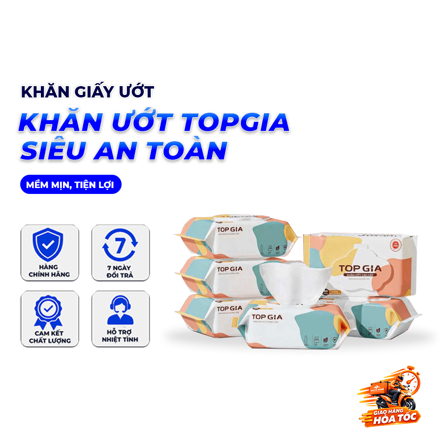 Khăn Ướt Ban Mai TOPGIA 80 Tờ, Khăn Giấy Ướt Mềm Mại Tiện Lợi Dùng Cho Gia Đình