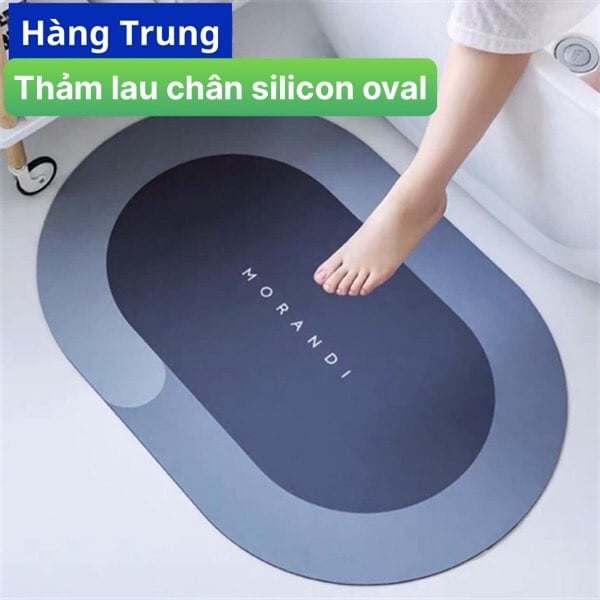Thảm Chùi Chân Silicone Oval, Thảm Nhà Tắm Chống Nước Tiện Lợi - TLCSMLOV