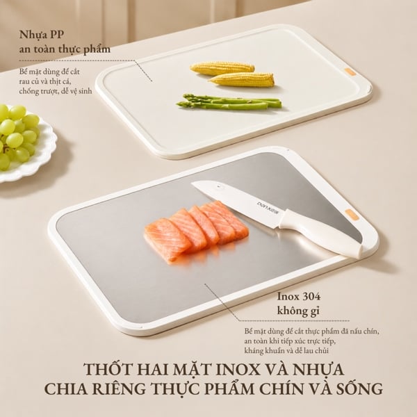 Bộ Combo 3 Thớt Nhà Bếp PP Cao Cấp – Phân Loại Thịt, Hải Sản, Rau Củ, Chống Bám Mùi, Dễ Vệ Sinh
