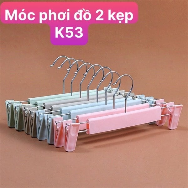 Móc Phơi Đồ 2 Kẹp K53, Móc Kẹp Quần Áo Đa Năng Tiện Lợi