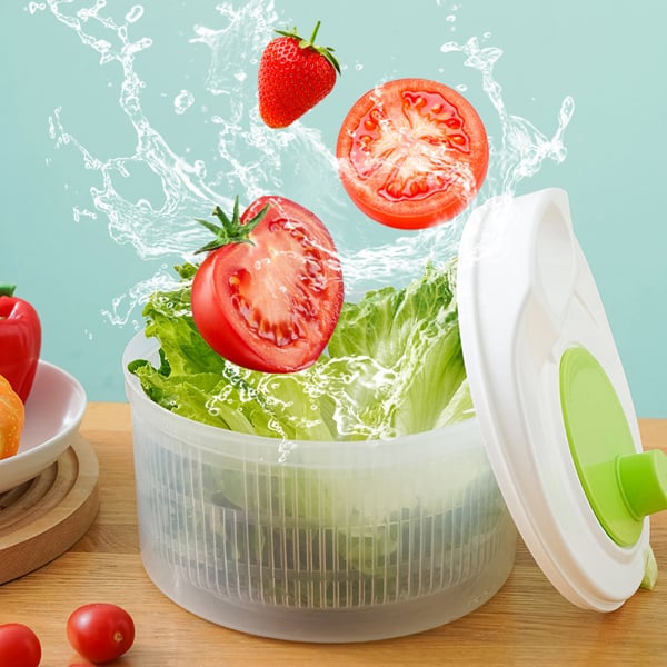 Rổ Xoay Rau Salad Ráo Nước – Rổ Quay Ly Tâm Làm Khô Rau Củ, Nhựa PP Cao Cấp
