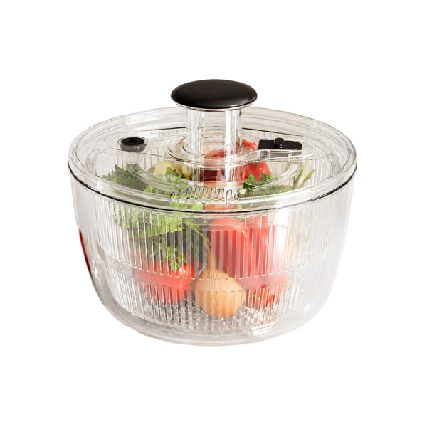 Rổ Vắt Rau Củ Quả Salad Spinner 3L/5L – Quay Ly Tâm 360°, Làm Ráo Rau Nhanh, Có Nút STOP