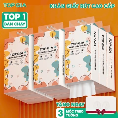Giấy Rút Đáy Đa Sắc TOPGIA 4 Lớp, Giấy Vệ Sinh Treo Tường Mềm Mịn Thấm Hút Tốt Dùng Gia Đình - 2010101012