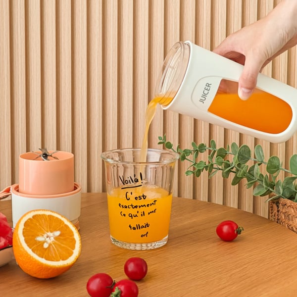 Máy Xay Cầm Tay Mini Juice – Máy Xay Sinh Tố Mini Pin Sạc USB/Type-C, Cốc 350–420ml