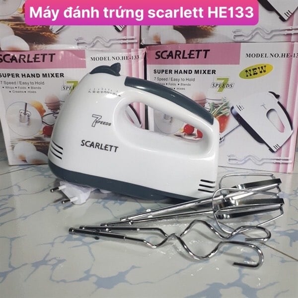 Máy Đánh Trứng Scarlett HE133, Máy Đánh Trứng Cầm Tay Làm Bánh Đa Năng