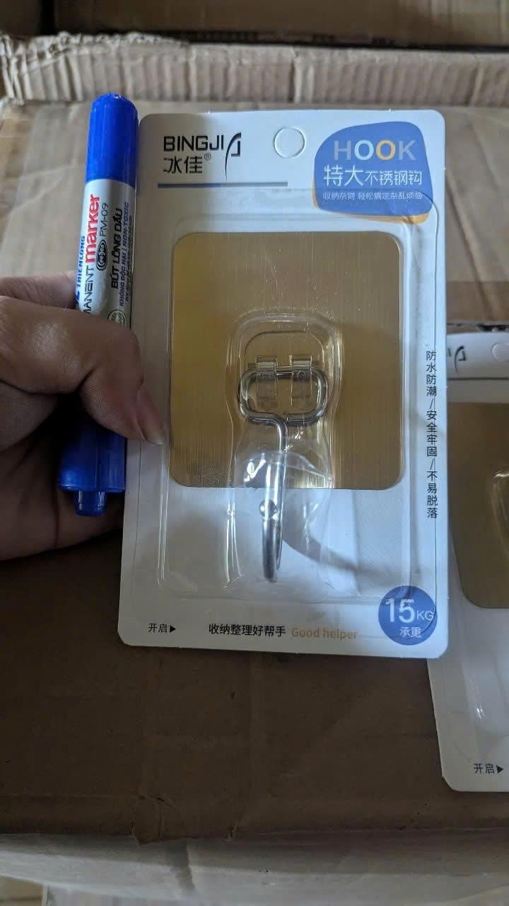 Móc Inox Đơn Dán Tường, Móc Treo Đồ Nhà Bếp Nhà Tắm Tiện Lợi - GD894-Vi1moc-Bac ww5