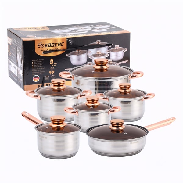 Bộ Nồi 6 Món Engelberg Đức, Bộ Nồi Nhà Bếp Gia Đình Đa Năng