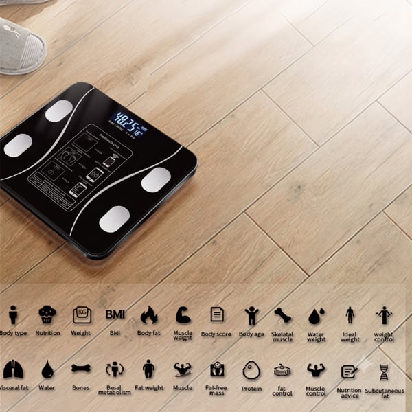 Cân Điện Tử Thông Minh Bluetooth 4.0 BIA – Phân Tích Chỉ Số Cơ Thể, Kết Nối Điện Thoại, Sạc USB/Type-C