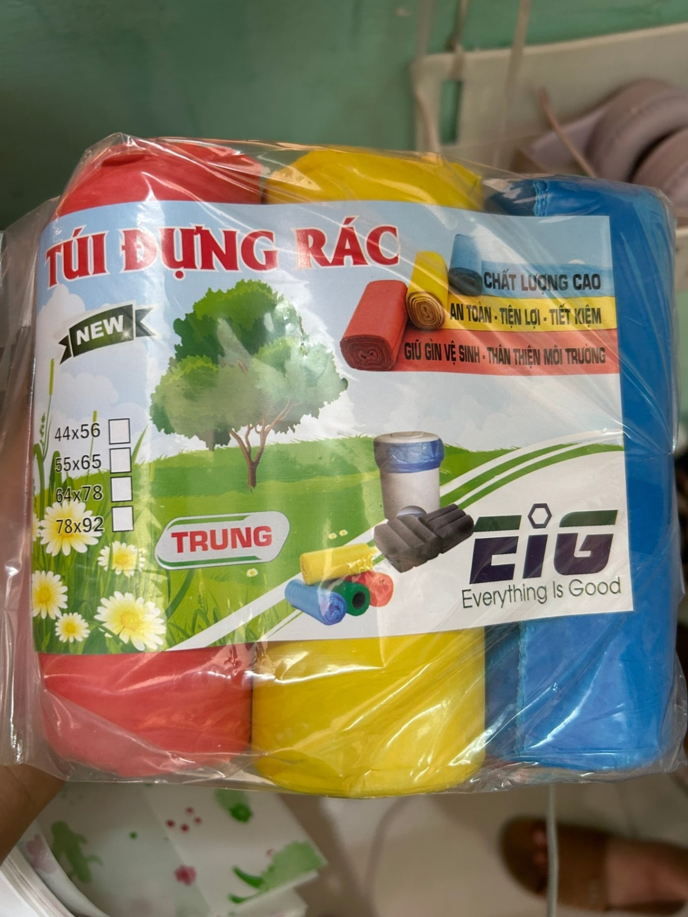 Túi Rác 3 Màu Size Trung 1kg, Túi Đựng Rác Gia Đình Đa Năng - GD720-T1kg-Mau ww3