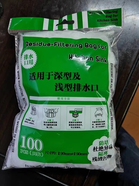 [Bịch 100] Túi Lọc Rác Bồn Rửa Residua, Túi Lọc Rác Bồn Rửa Chén Tiện Lợi