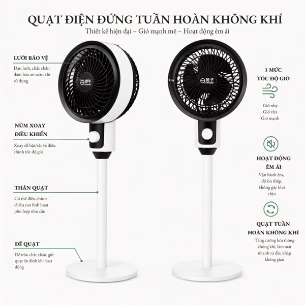 Quạt Làm Mát Không Khí YANG ZI, Quạt Điều Hòa Gia Đình Tiện Lợi