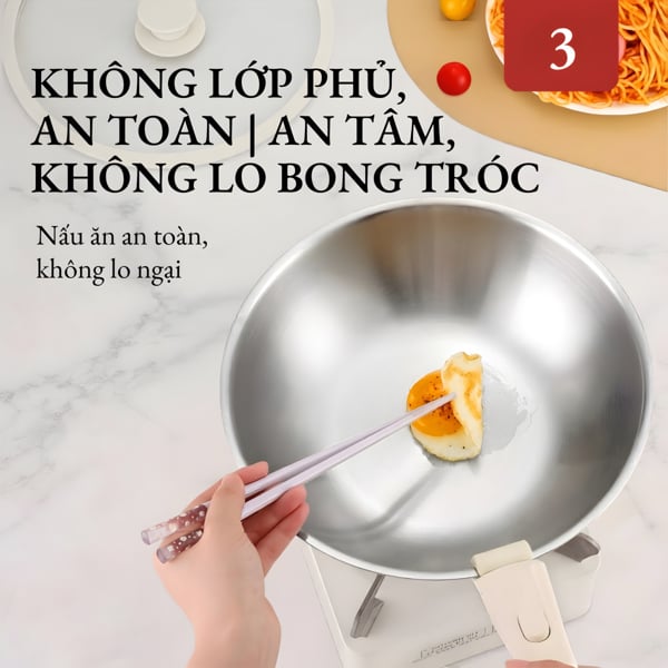 Bộ Nồi Cán Rời CAROTE Inox 304, Siêu Dày, Bộ Nồi Chảo Đa Năng Nhà Bếp