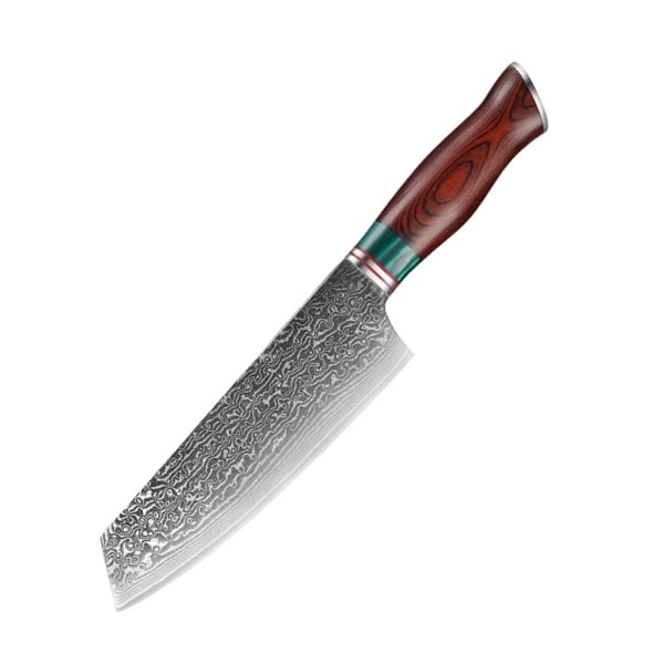 Dao Thái Damascus Cán Gỗ Đỏ 皇 (Lõi VG-10 67 lớp) – Sắc Bén Bền Bỉ, Tinh Hoa Trong Từng Đường Rèn