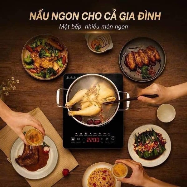Bếp Từ Cảm Ứng OSTMAR 2000W, Bếp Điện Từ Đơn Công Suất Lớn Nấu Ăn Nhanh Tiện Lợi