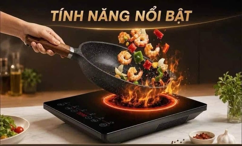 Bếp Từ Cảm Ứng OSTMAR 2000W, Bếp Điện Từ Đơn Công Suất Lớn Nấu Ăn Nhanh Tiện Lợi