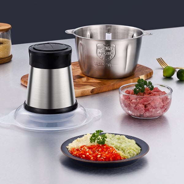 Máy Xay Thịt Inox Kitchen 2L, Máy Xay Thực Phẩm Đa Năng Dung Tích Lớn