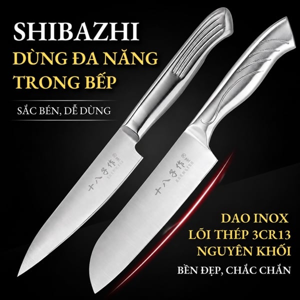 Dao Gọt SHIBAZHI Thép 4CR13 Cao Cấp