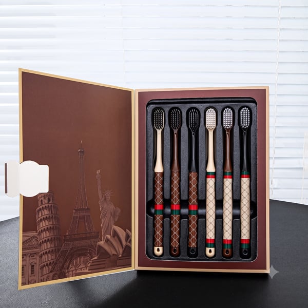 Bàn Chải Đánh Răng GC Luxury Hộp 6 Cây, Bàn Chải Chăm Sóc Răng Miệng Tiện Lợi Cho Gia Đình